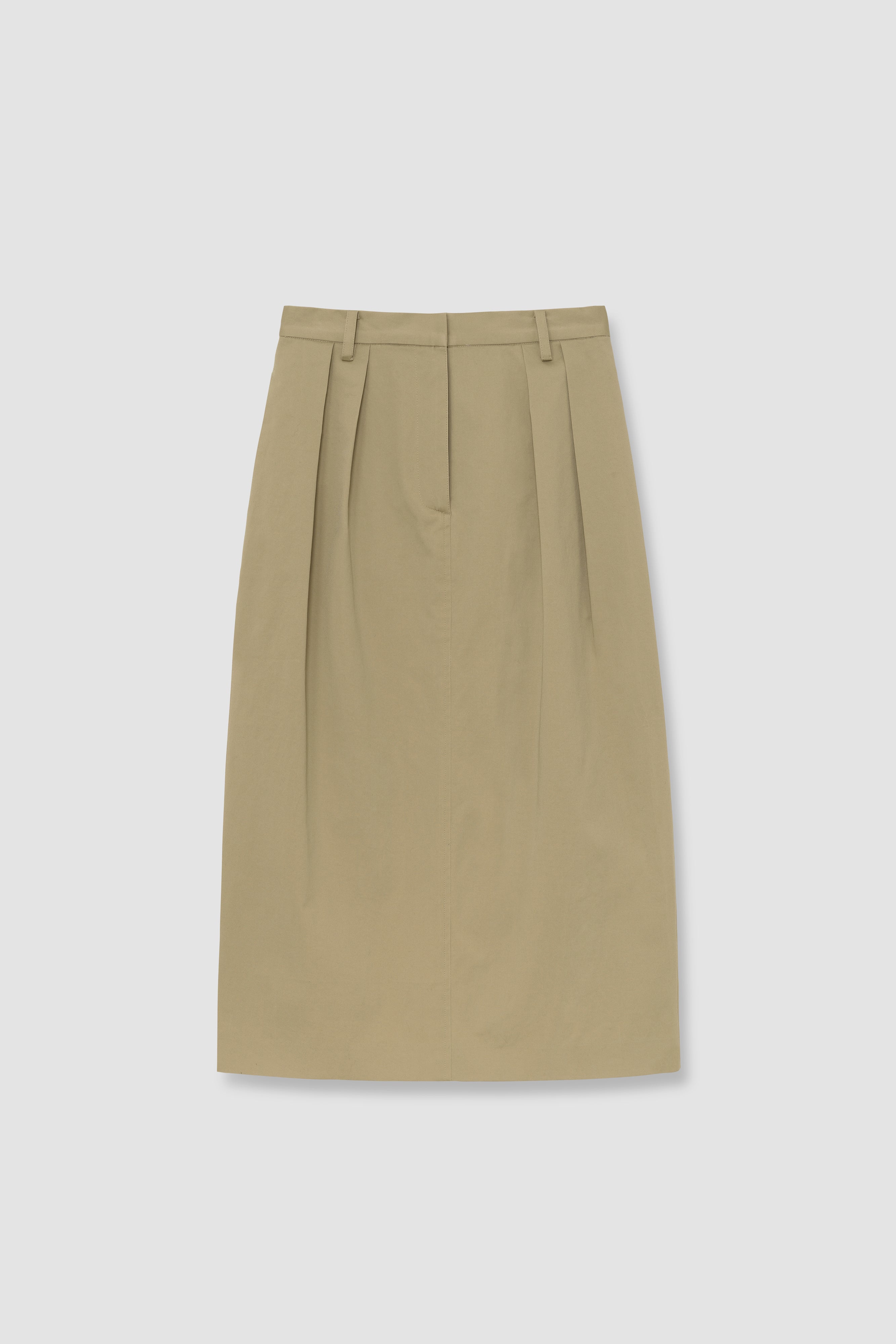 Classic Pintuck Skirt In Beige