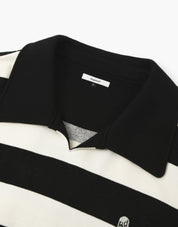 Wappen Stripe Collar Sweatshirt In Black