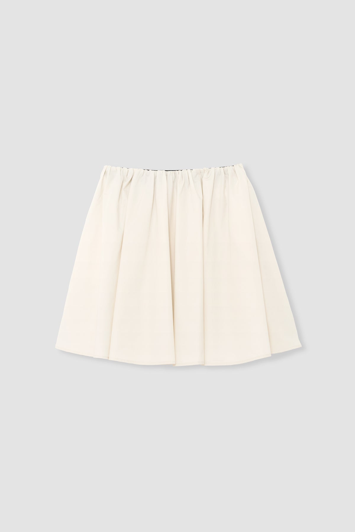 Pleated Banding Midi Skirt In Cream