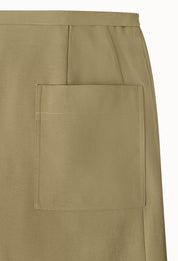 Tie-waist Wrap Skirt In Deep Beige