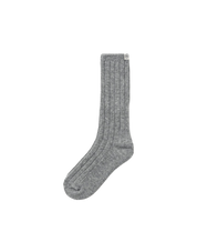 Cashmere Blended Ribbed Socks In Gray