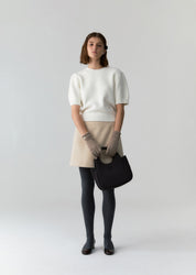 Wool Mini Skirt In Light Beige
