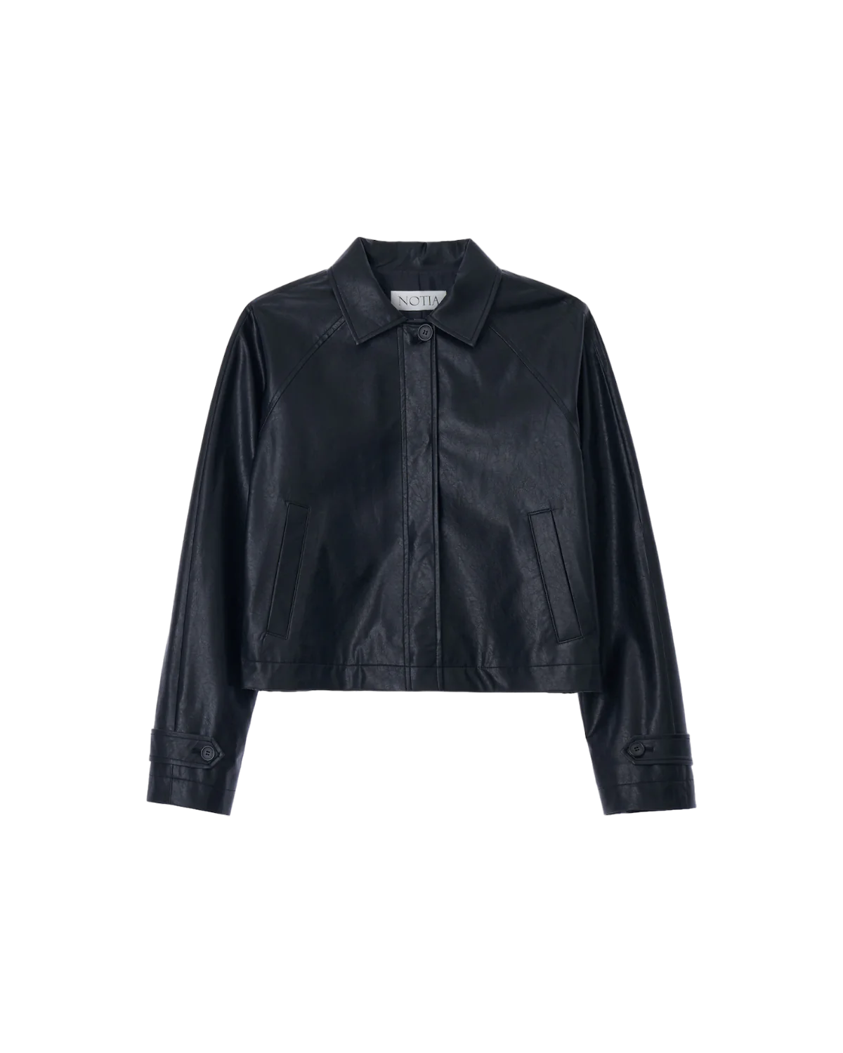 Short Leather Blouson In Black - STORiES Hong Kong