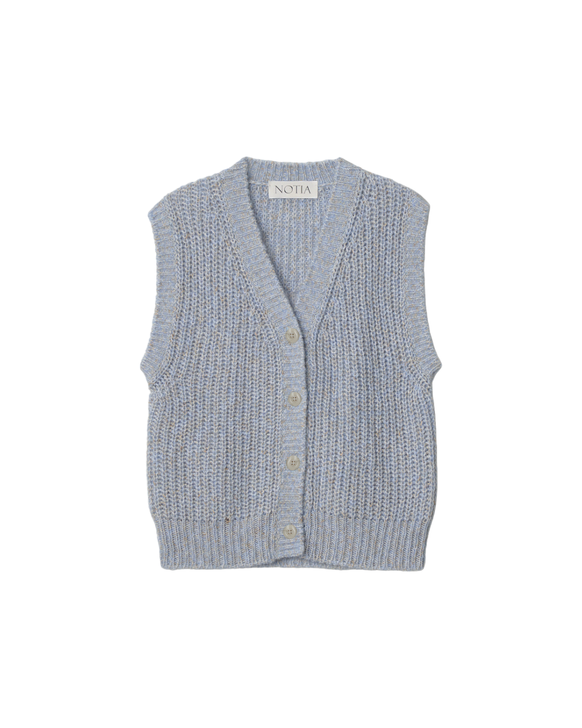 Kid Mohair V Neck Vest In Sky Blue - STORiES Hong Kong