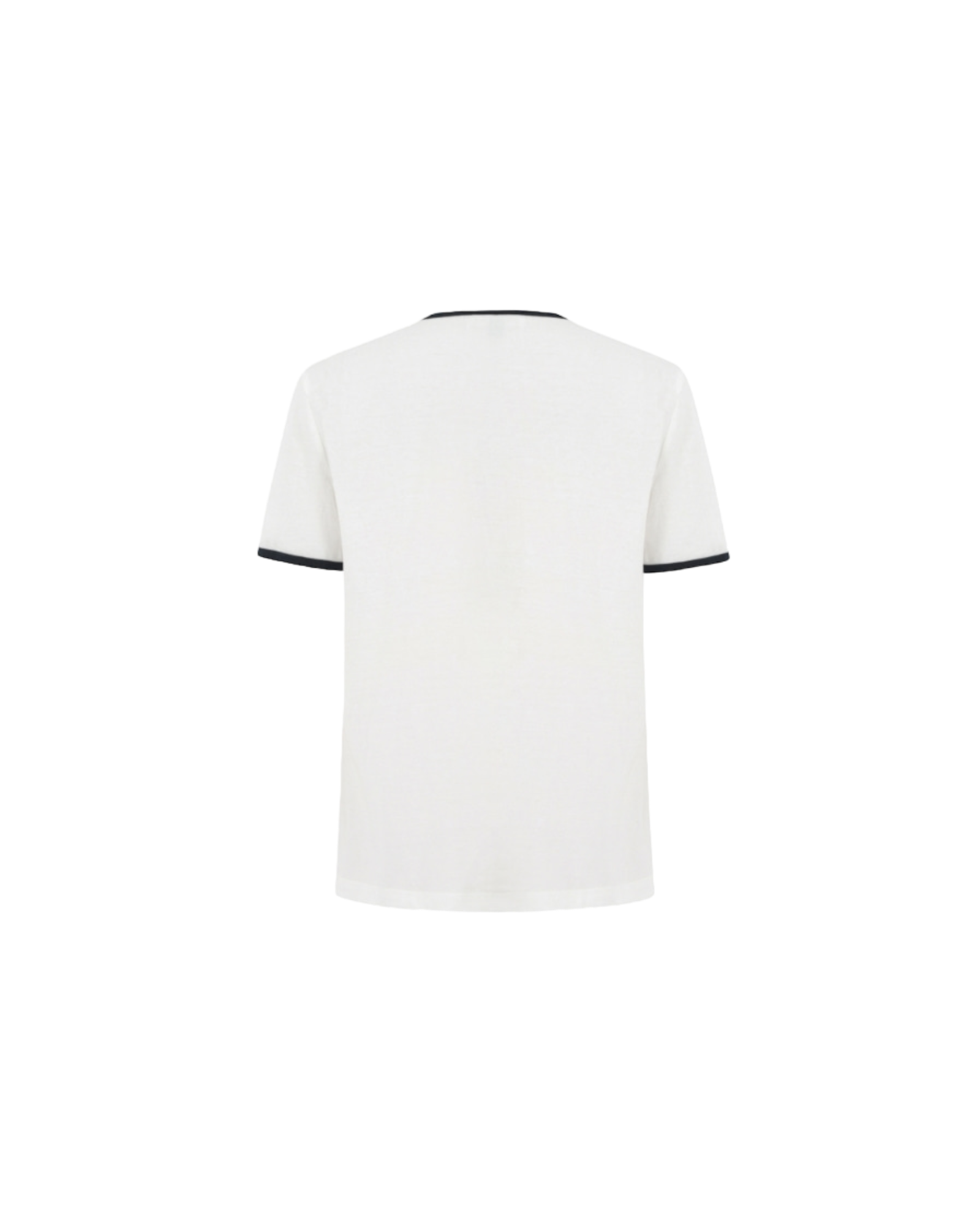 Contrast Color Slim T-shirt In Ivory