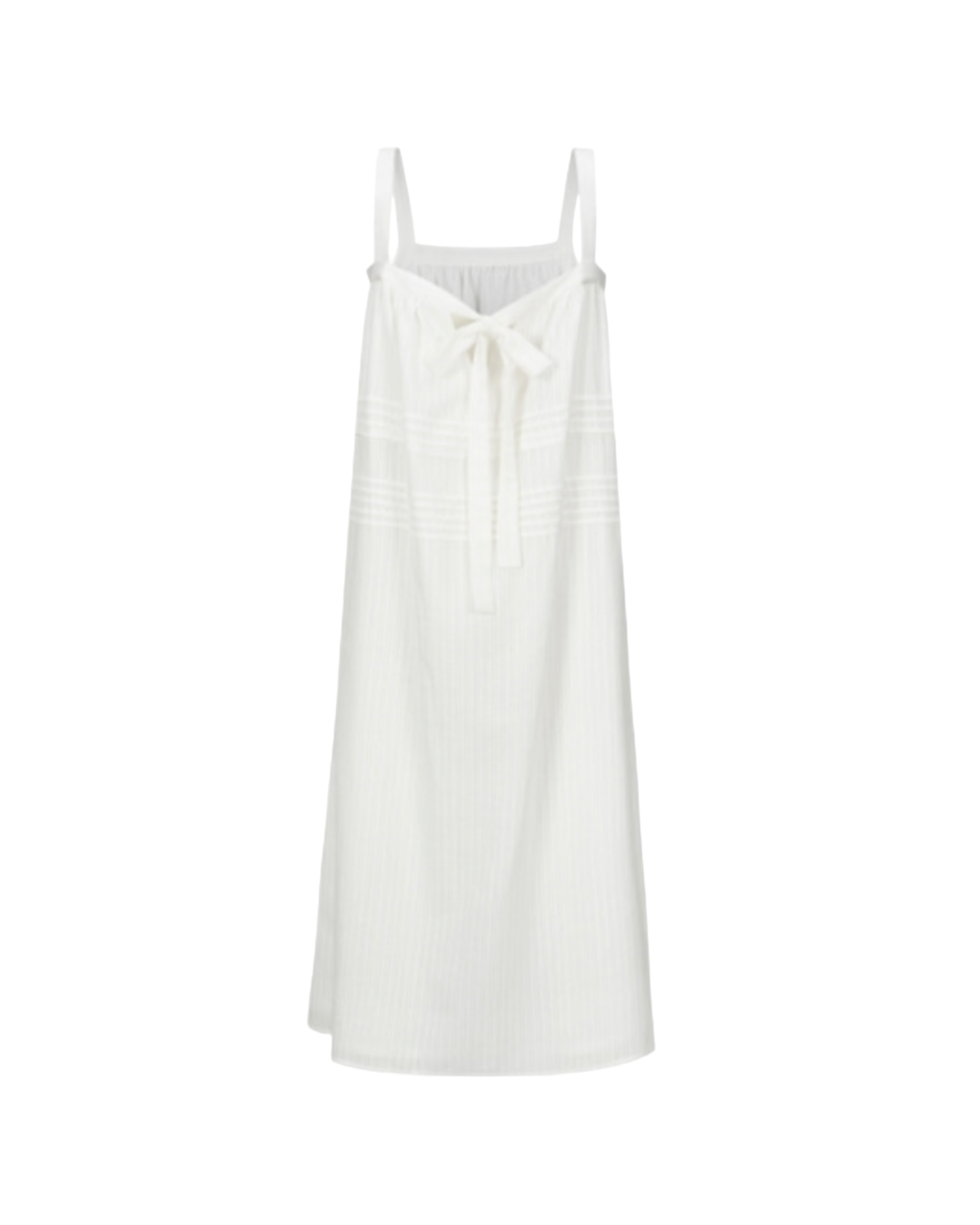 Pintuck Sleeveless Dress In Ivory