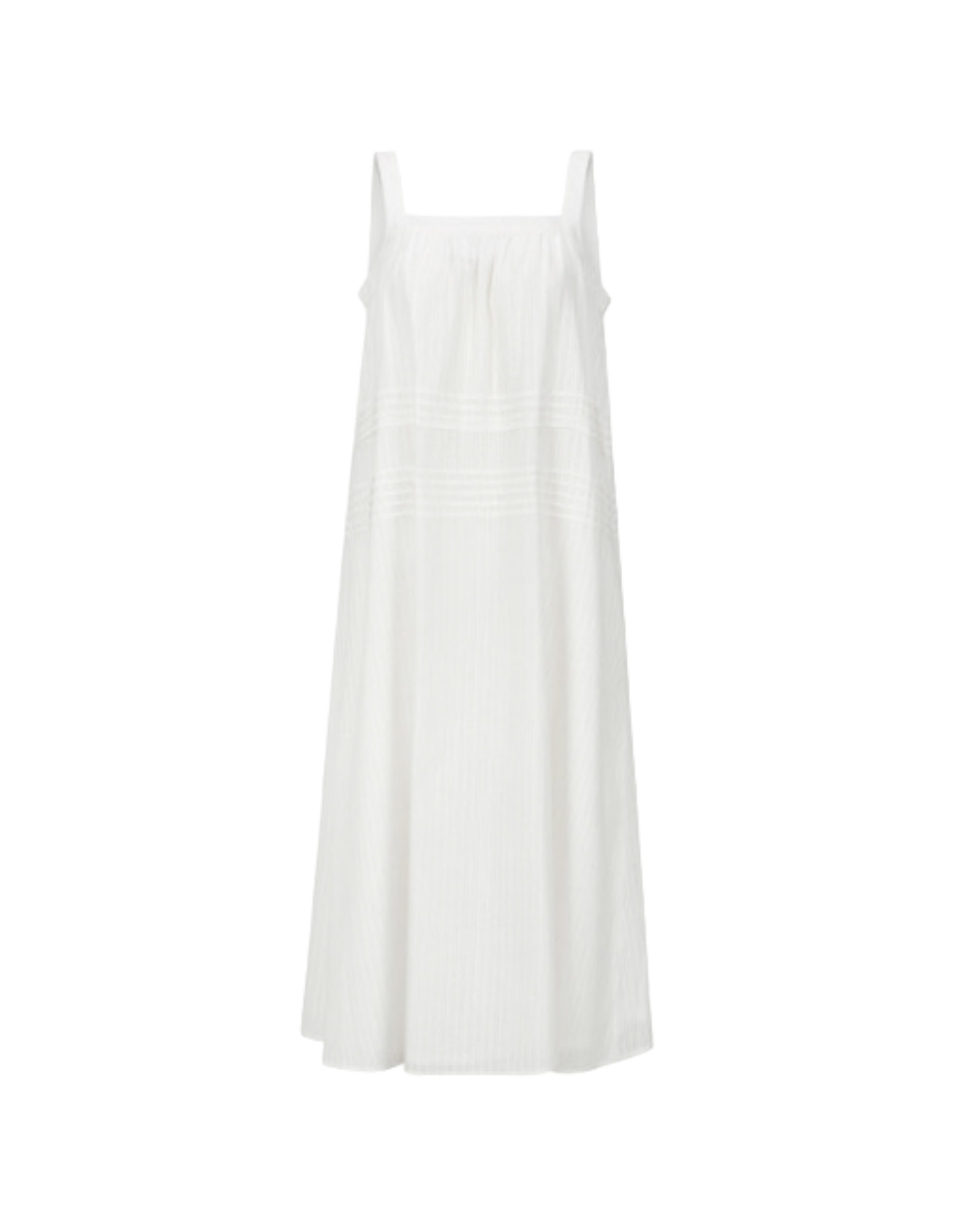 Pintuck Sleeveless Dress In Ivory