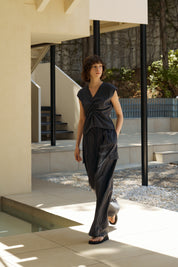 Anorac String Sleeveless In Charcoal