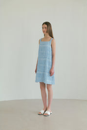 Jacquard Minimal Dress In Sky Blue