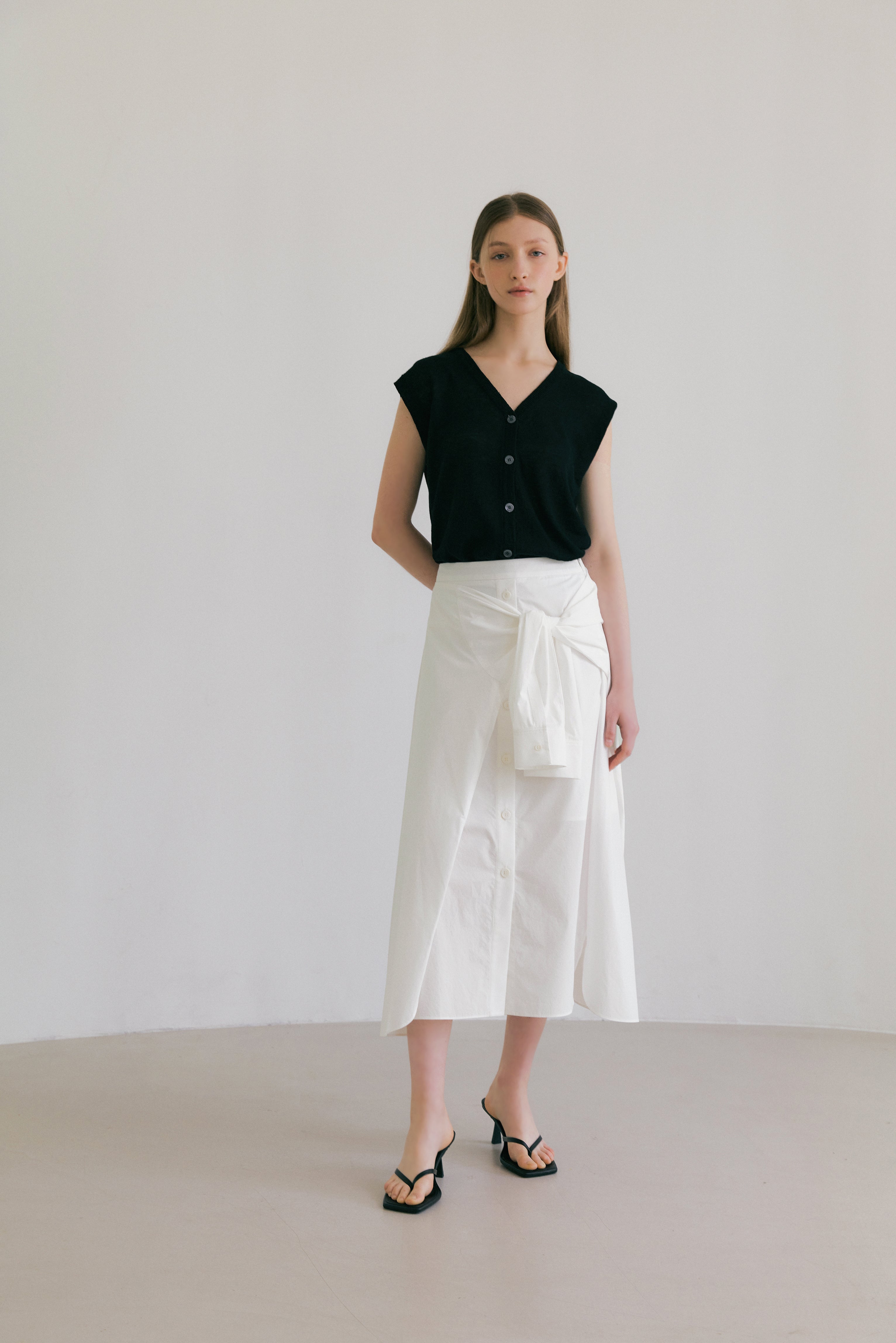 Summer Cotton Wrap Skirt In Ivory