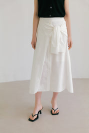 Summer Cotton Wrap Skirt In Ivory