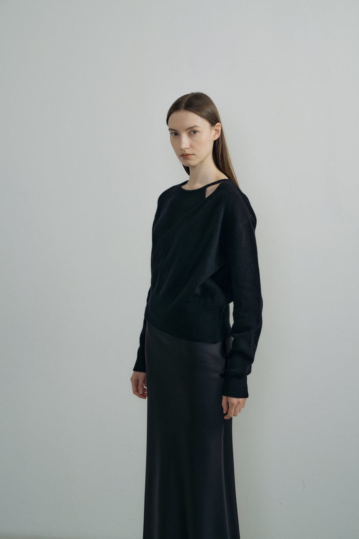 Cachemire Layered Knit In Black