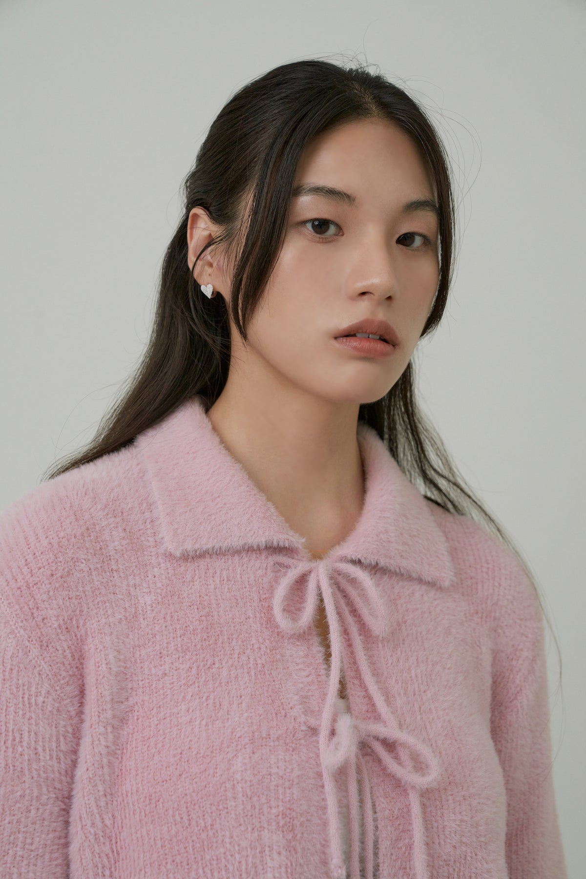 Soft Eco angora Cardigan In Light Pink STORiES Hong Kong