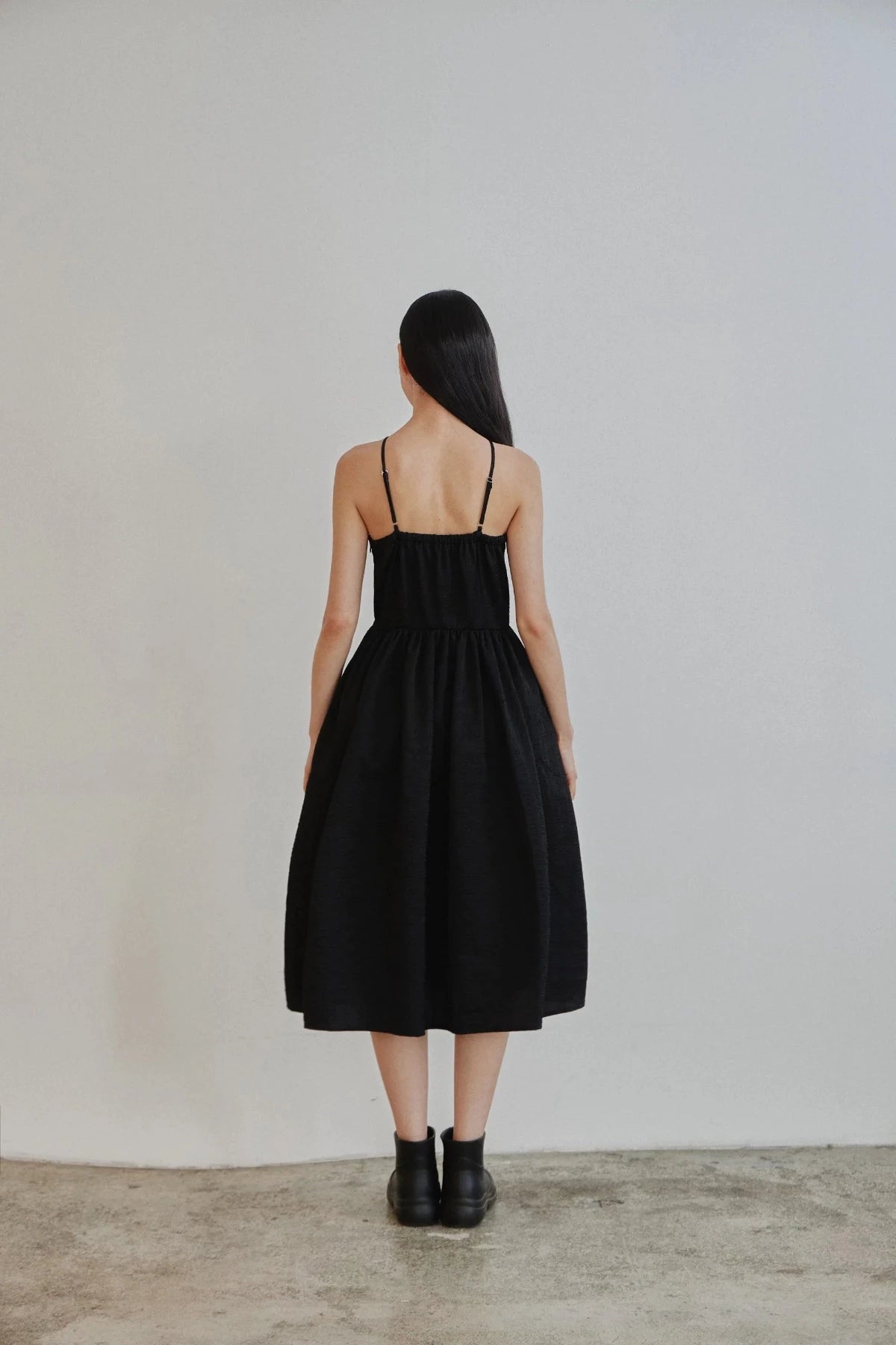Jacquard Halter Dress In Black