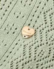 Linen Crochet Half Sleeve Knit In Mint