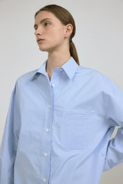 Cross Over-fit Shirts In Sky Blue