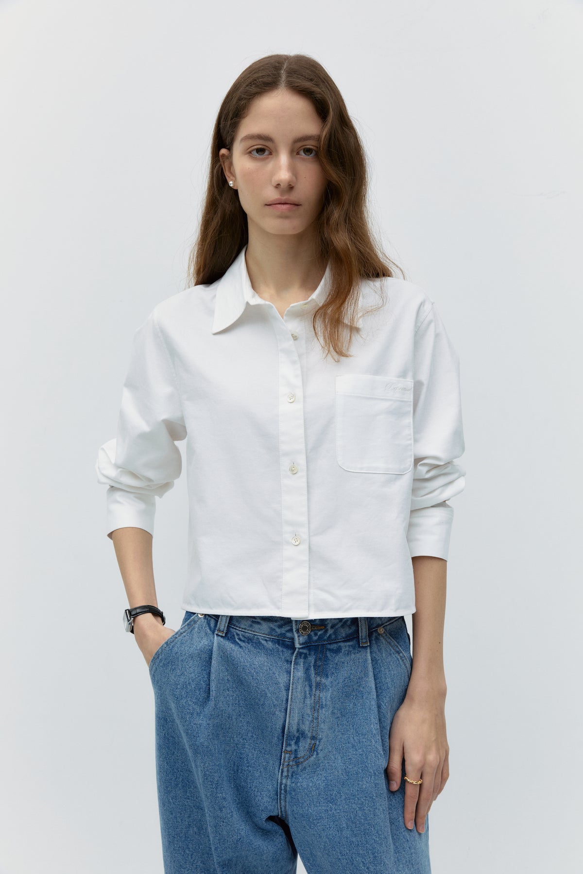 Oxford Crop Shirts In Ivory