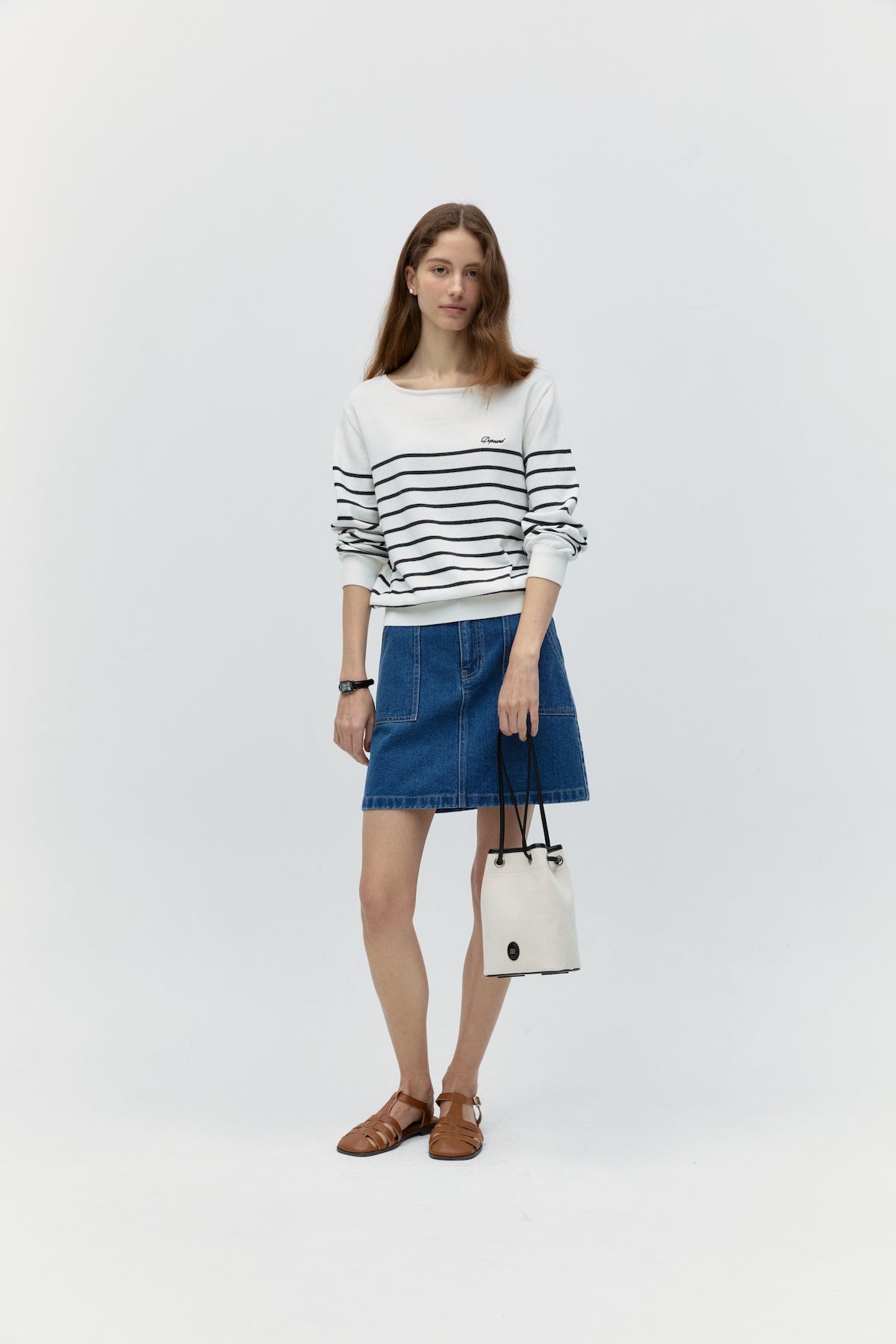 Mini Denim Skirt In Medium Blue