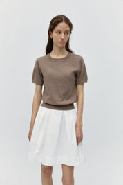 Cotton Cashmere Knit In Brown