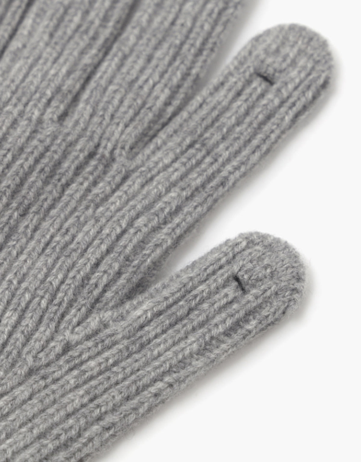 Line Knit Gloves In Gray