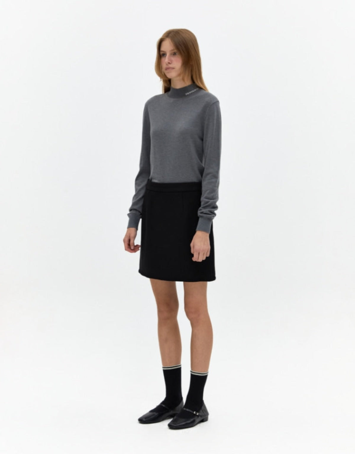 Turtle Neck Knit In Gray