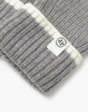 Line Knit Gloves In Gray