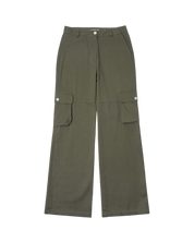 Feminine Bootcut Cargo Pants In Khaki Brown