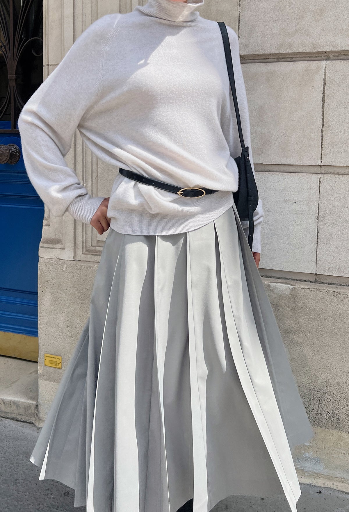 Triangular Pleated Skirt In Mint