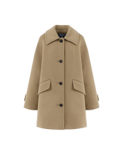 Cashmere Half Coat In Beige