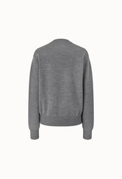 Merino Wool Round-neck Sweater In Gray