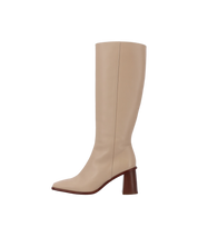 East Cream Leather Boots