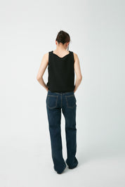 Bamboo Square Top In Black