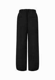 Drawstring-hem Wide-leg Pants In Black