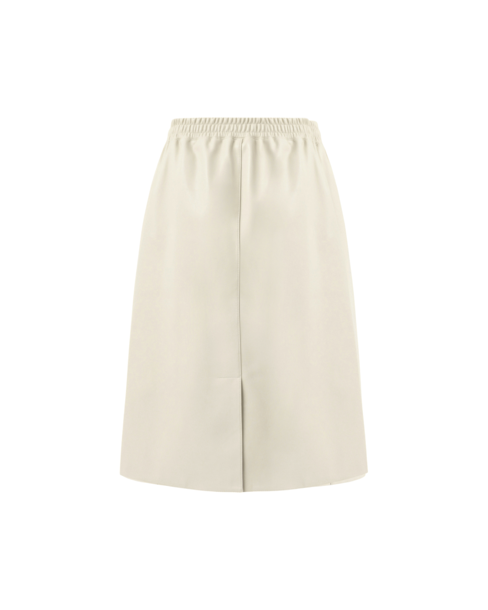 Leather Banding Skirt In Ivory