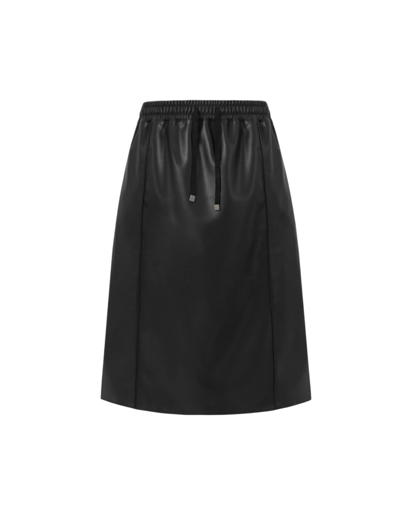 Leather Banding Skirt In Black