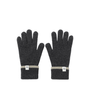 Line Knit Gloves In Charcoal