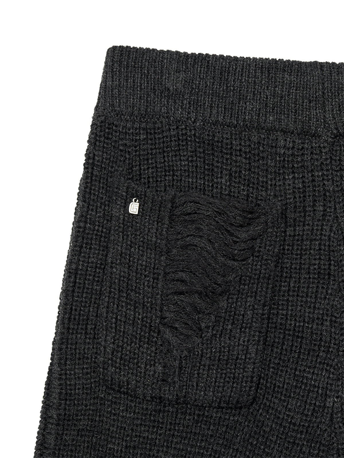 Sahara Damaged Wool Knit Pants In Charcoal