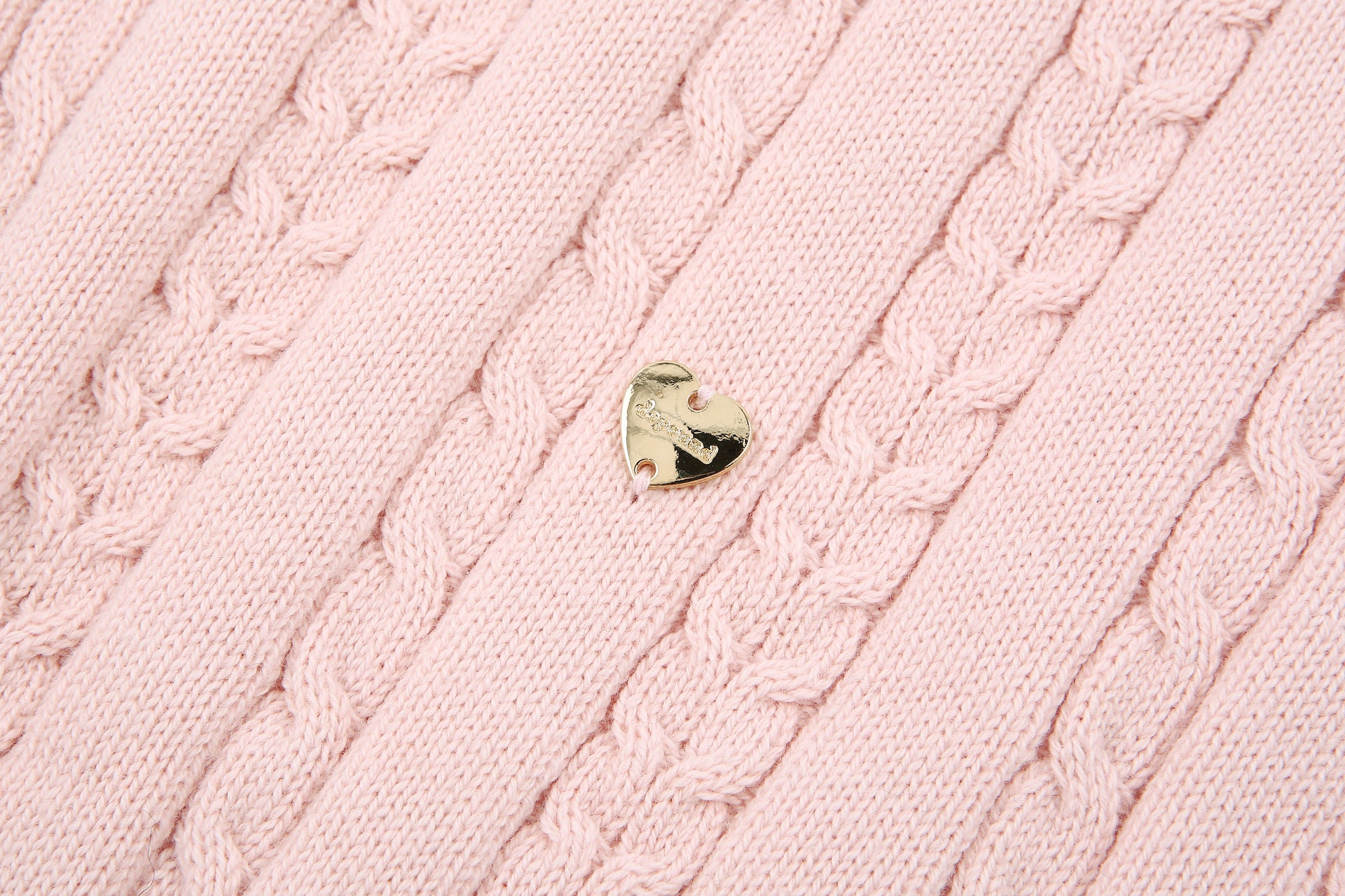 Puff Sleeve Cable Knit In Light Pink
