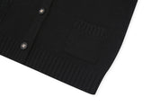 Half Sleeve Knit Cardigan In Black