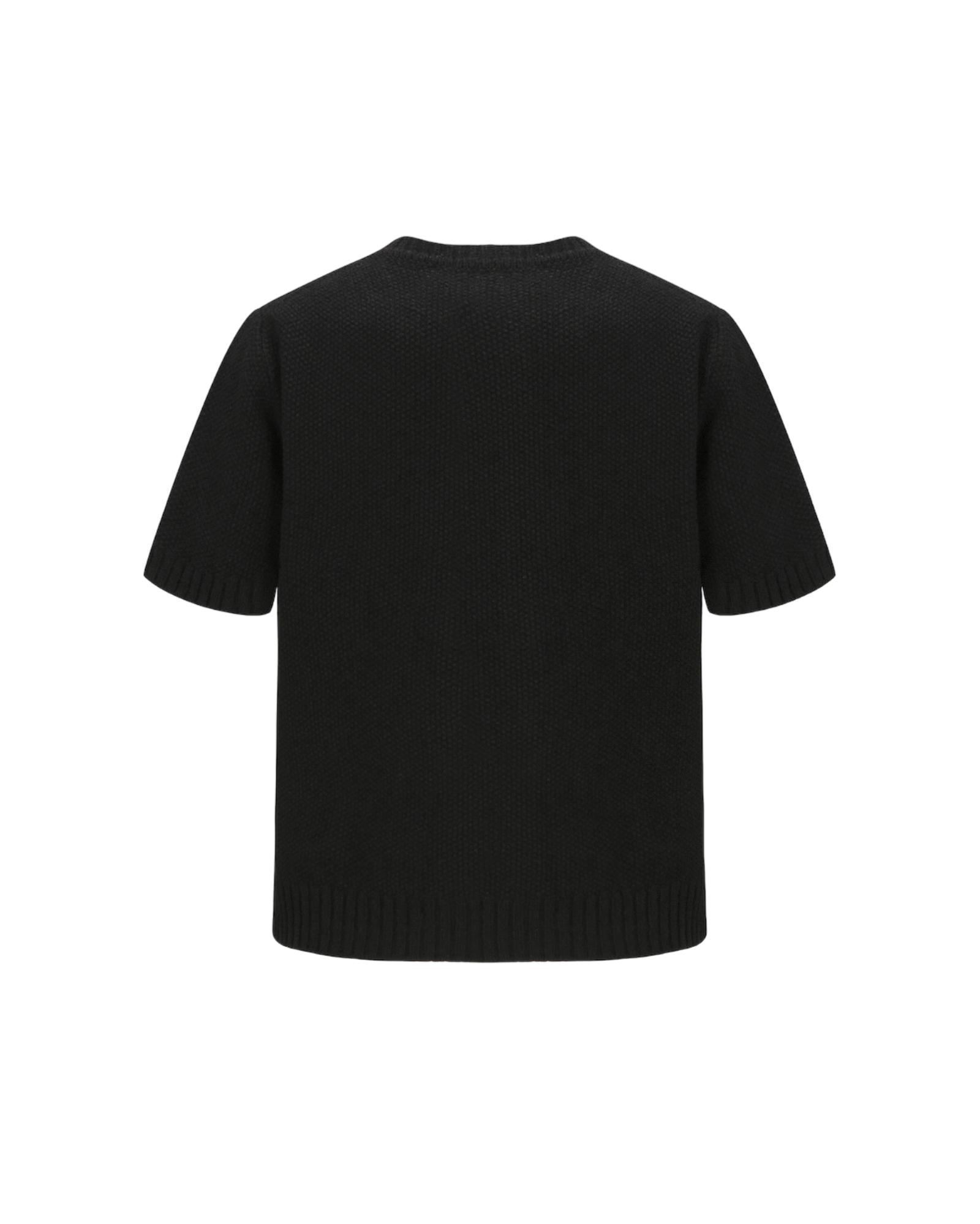 Half Sleeve Knit Cardigan In Black
