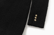 Wool Tweed Button Dress In Black