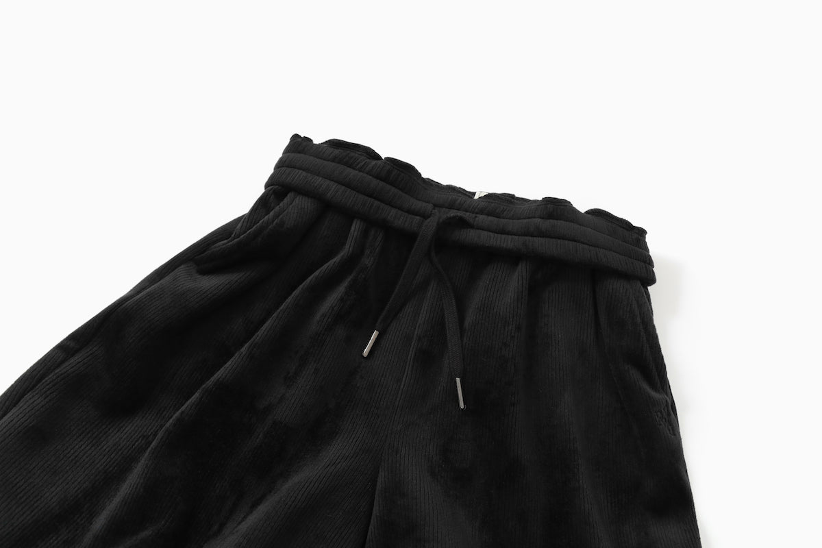 Corduroy Mink Banding Pants In Black