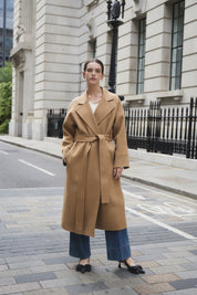 Cashmere-blend Oversized Coat In Camel