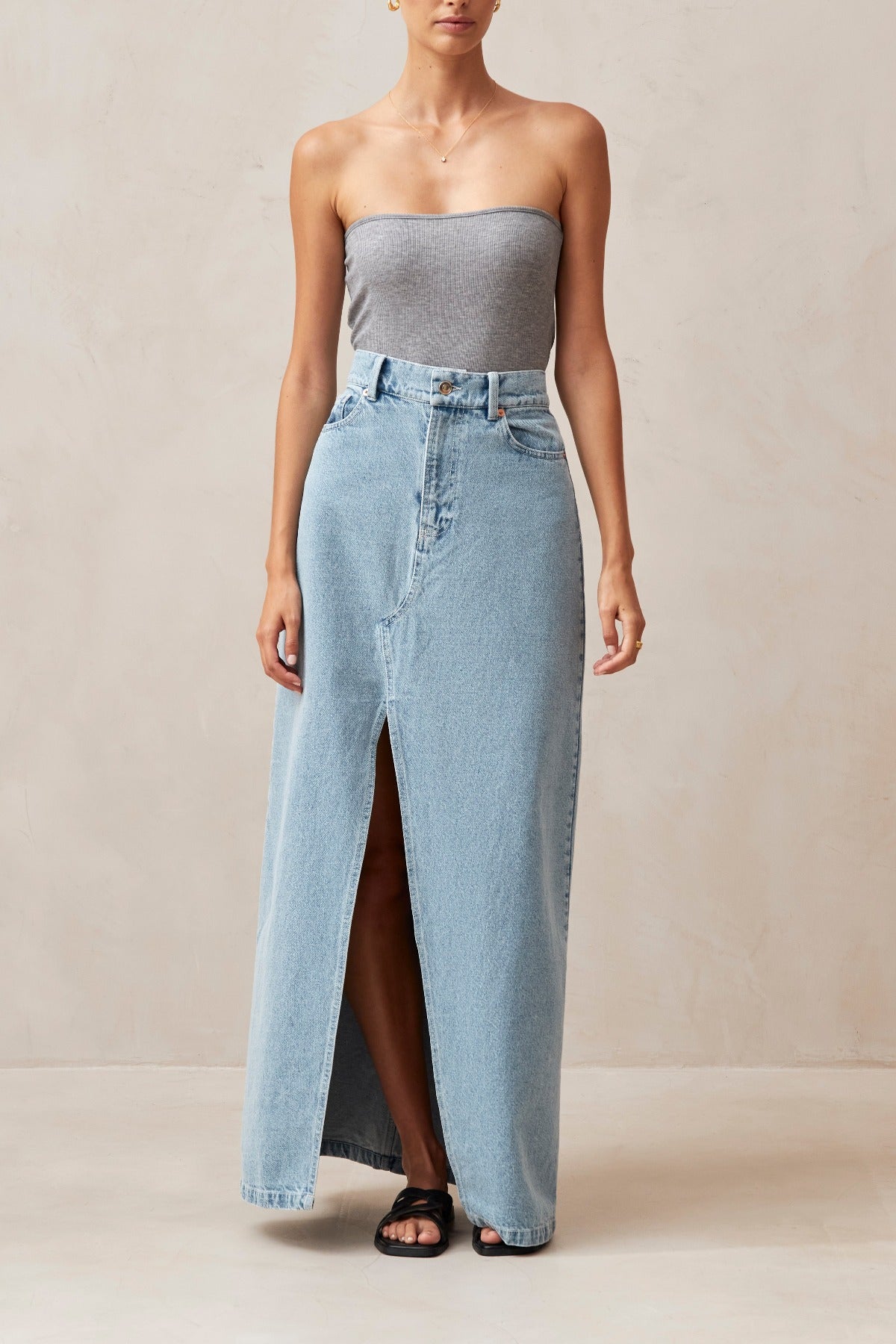 Mariana Denim Skirt In Blue – Stories