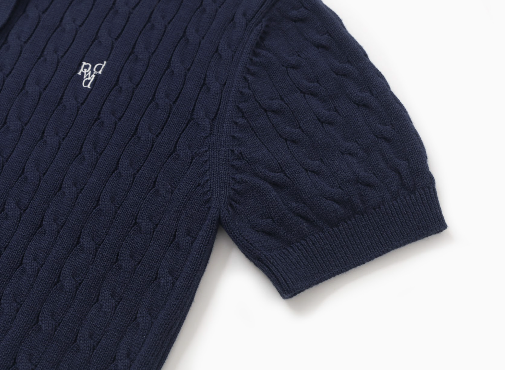 Dpwd Cable Polo Knit In Navy