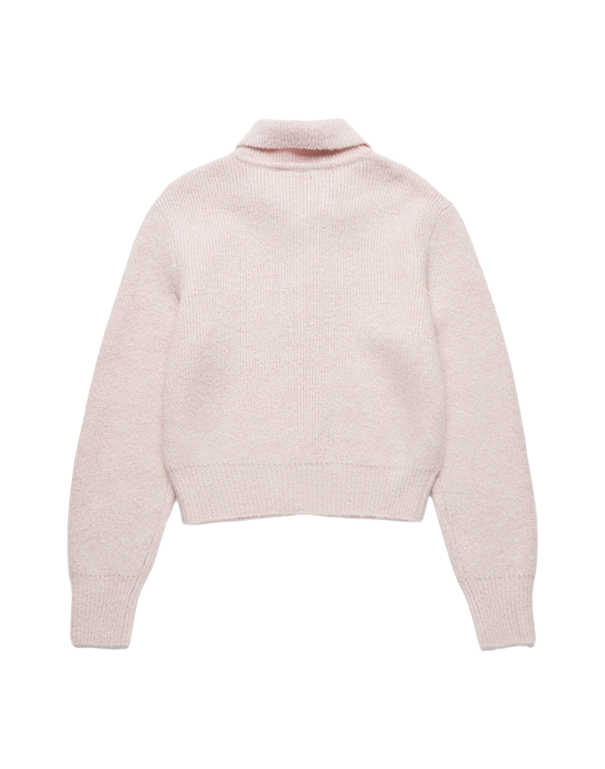Unisex Open Collar Boucle Knit Cardigan In Soft Pink