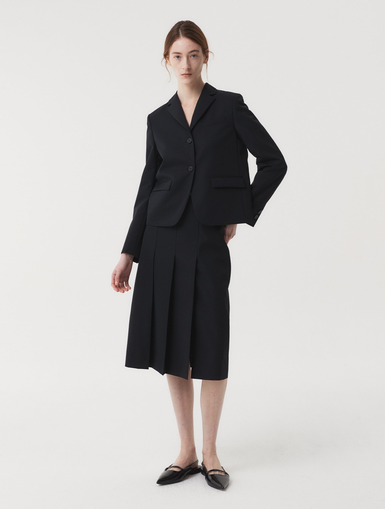 Wool Silk Tailoring Jacket In Black