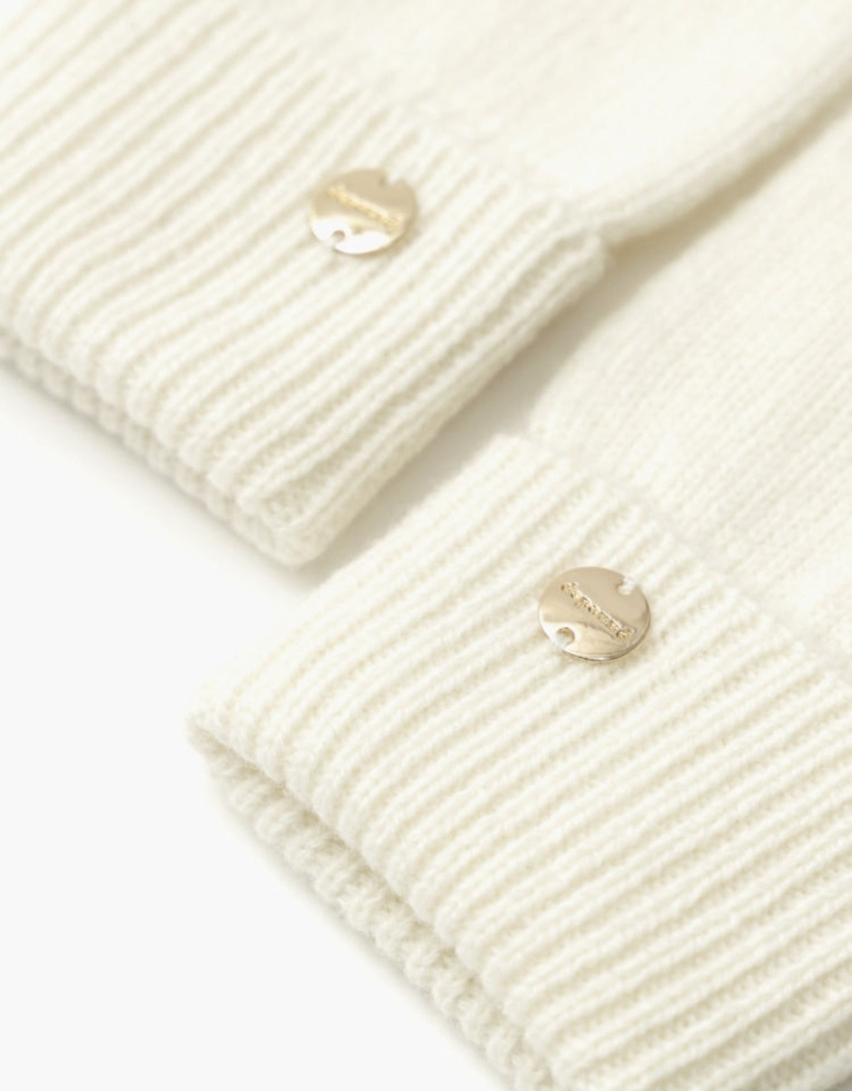 Wool Knit Gloves In Ivory
