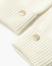 Wool Knit Gloves In Ivory