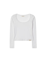 G Classic Rib Square Long Sleeve In White